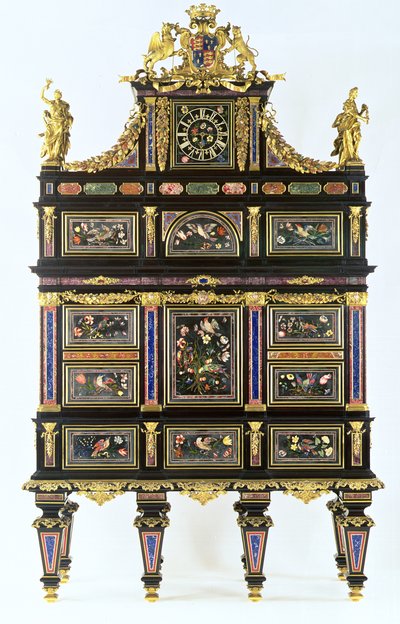 Le Cabinet de Badminton, c.1720-32 (pietra dura, ébène et or moulu) - Italian School
