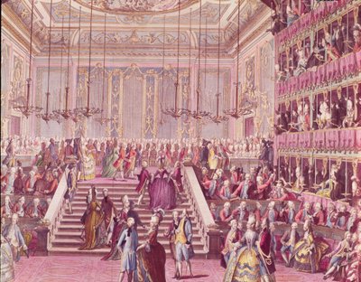 Le Bal au Teatro San Benoit à Venise le 22 janvier 1782, fin du XVIIIe siècle - Italian School