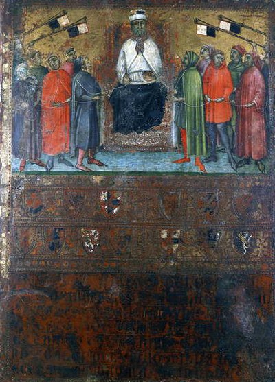 Le gouvernement rétablissant les contrôles sur les villes, 1385 - Italian School