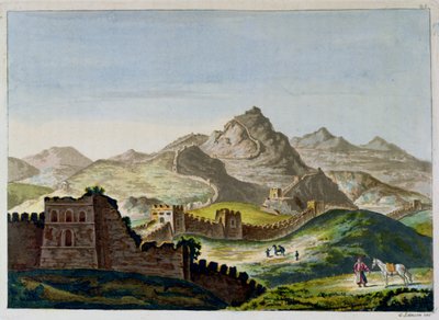 La Grande Muraille de Chine, de Le Costume Ancien et Moderne par Jules Ferrario, gravé par Gaetano Zancon vers 1820 - Italian School