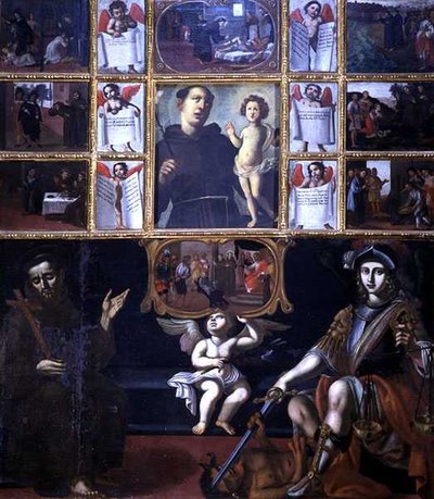 Les Miracles de Saint Antoine, avec Saint François et Saint Michel - Italian School