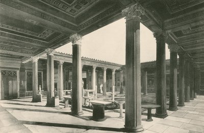 Le péristyle dans la maison des Vettii (gravure) - Italian School