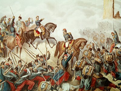 Les Piémontais et les Français à la bataille de San Martino en 1859 - Italian School