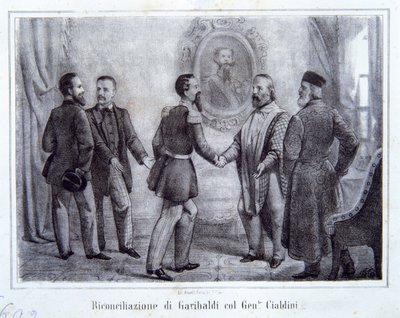 La Réconciliation de Garibaldi avec le Général Cialdini, illustration de L