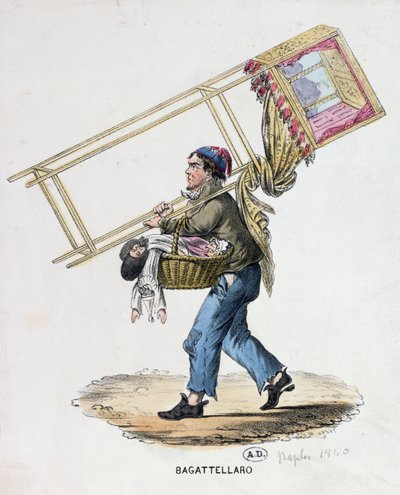Le marionnettiste errant, vers 1840 - Italian School