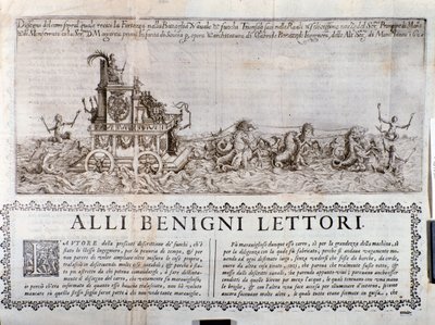 Le char allégorique. Des Chroniques décrivant les célébrations organisées à Mantoue par le prince de Gonzaga - Italian School