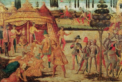 La première rencontre de Darius et Alexandre le Grand - Italian School