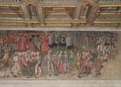 Le serment de fidélité au premier capitaine Luigi Gonzaga en 1328 - Italian School