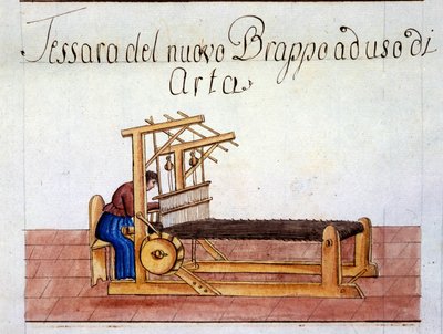 Le tissage de la laine. 1807. Archivio di stato de Milan - Italian School