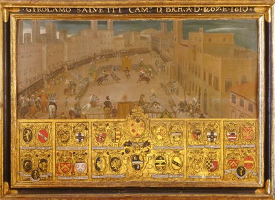 Tournoi sur la Piazza del Campo, Sienne, 1607-10 - Italian School