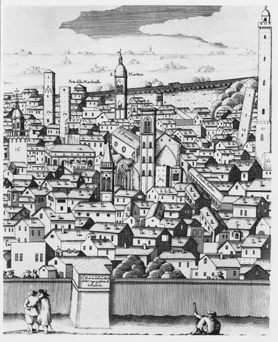 Vue de Bologne (gravure) - Italian School