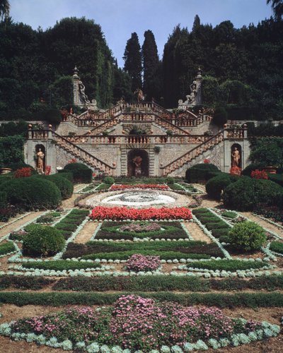 Vue des jardins - Italian School