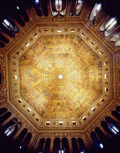 Vue du plafond en mosaïque, commencé vers 1225 (mosaïque) - Italian School