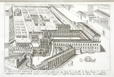 Vue du Palais Papal à Monte Cavallo - Italian School