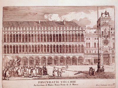 Vue des Procuraties Vecchie sur la place Saint-Marc à Venise - Italian School