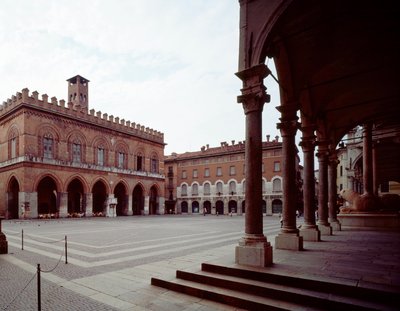 Vue de la place principale (Piazza del Comune) - Italian School