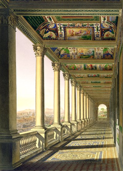 Vue de la loggia du troisième étage au Vatican, avec décoration par Raphaël, de Delle Loggie di Rafaele nel Vaticano, publié en feuille volante dans l