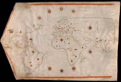 Carte du monde sur vélin, c.1540 - Italian School