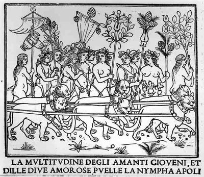 La Multitudine degli amanti gioveni, et dille dive amorose pvelle la nympha apoli - Italian School Italian School