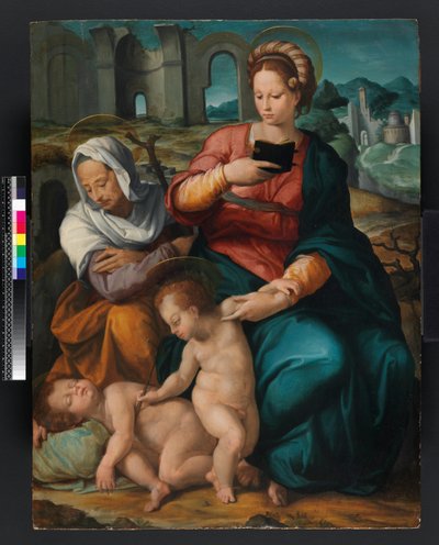 Vierge et enfant avec Sainte Élisabeth et le petit Baptiste, florentin - Italian School Italian School
