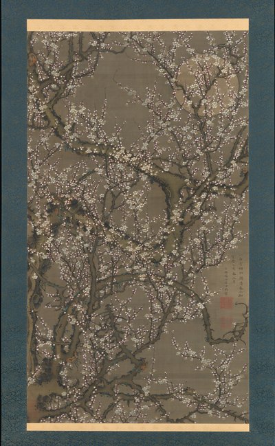 Fleurs de prunier blanc et lune, 1755 - Ito Jakuchu