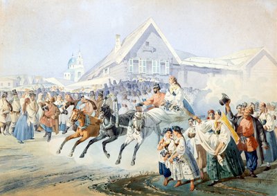 Scène de mariage par Golyshev, Ivan Alexandrovich (1838-1896) - Ivan Alexandrovich Golyshev