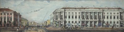 Le pont de la police avec le palais Stroganov. De la panorama de la perspective Nevski, 1830 - Ivan Alexeyevich Ivanov
