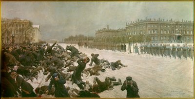 Début de la Révolution russe de 1905 : Fusillade sur la place du Palais le 22 janvier - Ivan Alexeyevich Vladimirov