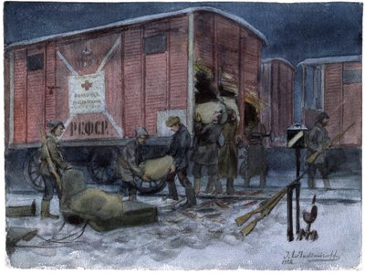 Soldats pillant un wagon de chemin de fer (de la série d