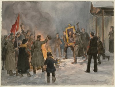 Soldats brûlant des peintures (de la série d