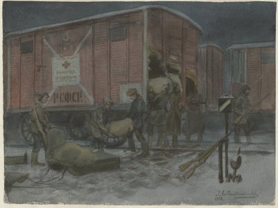 Soldats pillant un wagon de chemin de fer de la série d
