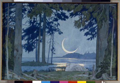 Clair de lune sur le lac Ilmen - Ivan Yakovlevich Bilibin