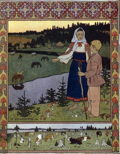 Illustration pour le conte traditionnel Alyonouchka et Ivanouchka - Ivan Yakovlevich Bilibin