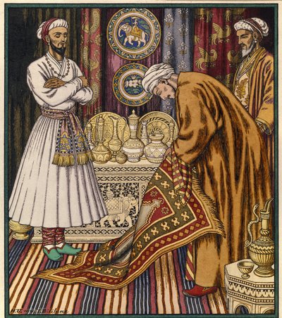 Le Prince Ali achete un tapis volant - Ivan Yakovlevich Bilibin