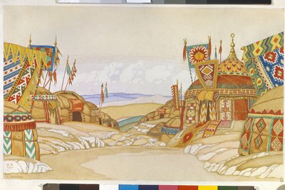 Le camp militaire Polovtsien. Décor pour l