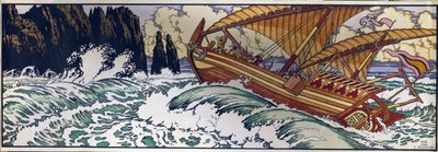 Sinbad le marin. Illustration pour le conte traditionnel arabe des mille et une nuits - Ivan Yakovlevich Bilibin