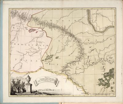 Carte du flux de la rivière Irtych de la forteresse d
