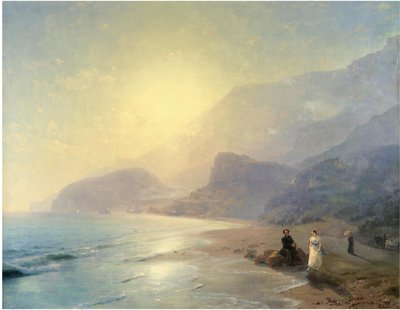Alexandre Pouchkine et la Princesse Maria Raevskaya près de Gurzuf - Ivan Konstantinovich Aivazovsky