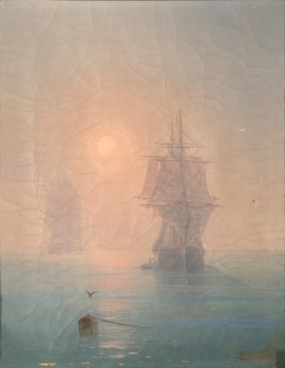 Corvette dans la brume, 1886 - Ivan Konstantinovich Aivazovsky