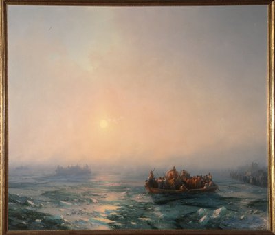 Glace dérivant sur le fleuve Dniepr - Ivan Konstantinovich Aivazovsky
