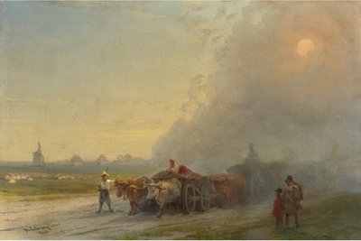 Chariots à bœufs dans la steppe ukrainienne - Ivan Konstantinovich Aivazovsky