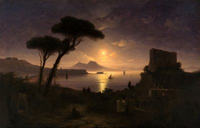 La Baie de Naples par nuit de lune, 1842 - Ivan Konstantinovich Aivazovsky
