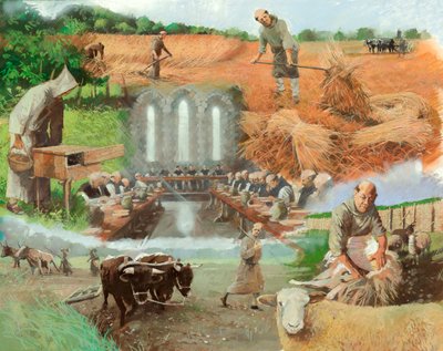 Moines au travail, XIIIe siècle, vers 1990-2010 - Ivan Lapper