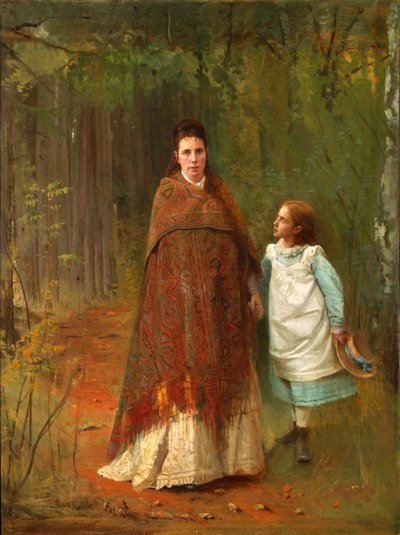Dans le parc. Portrait de la femme et de la fille de l