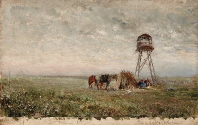 Cosaques sous la tour de guet à la frontière du Caucase - Ivan Pavlovich Pokhitonov