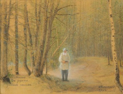 Léon Tolstoï dans la forêt de Zakaz - Ivan Pavlovich Pokhitonov