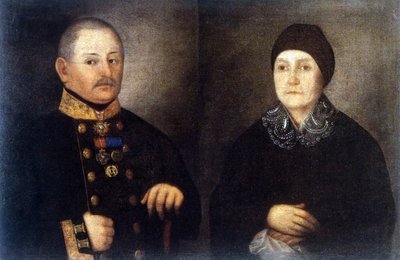 Portrait du Major Kroupianov et de sa femme - Ivan Vasilievich Tarkhanov