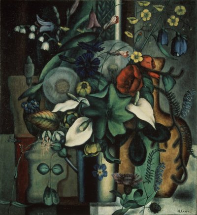 Nature morte avec fleurs et cruche, 1929 - Ivan Vassilyevich Klyun