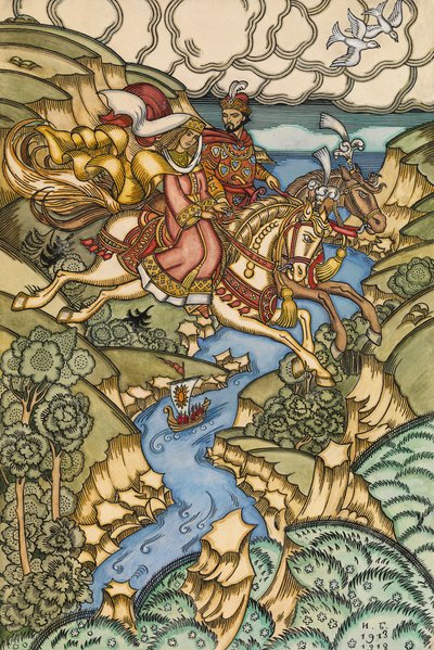 Illustration pour le conte de fées Marya Morevna, 1913-1915 - Ivan Yakovlevich Bilibin