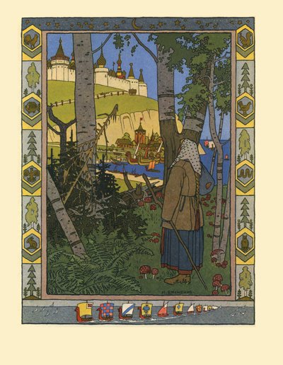Illustration pour le conte de fées La Plume de Finist le Faucon, 1901-1902 - Ivan Yakovlevich Bilibin